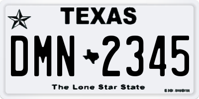 TX license plate DMN2345