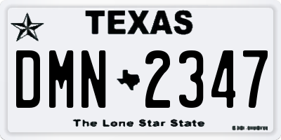 TX license plate DMN2347