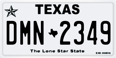 TX license plate DMN2349