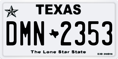 TX license plate DMN2353