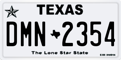 TX license plate DMN2354