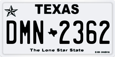 TX license plate DMN2362