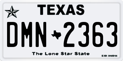 TX license plate DMN2363