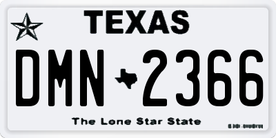 TX license plate DMN2366
