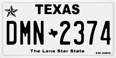 TX license plate DMN2374