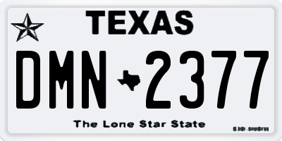 TX license plate DMN2377