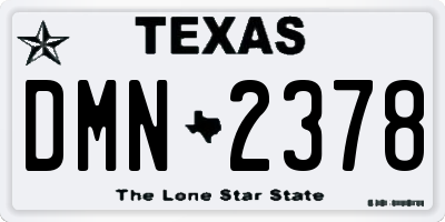 TX license plate DMN2378