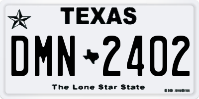 TX license plate DMN2402