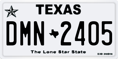 TX license plate DMN2405