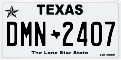 TX license plate DMN2407