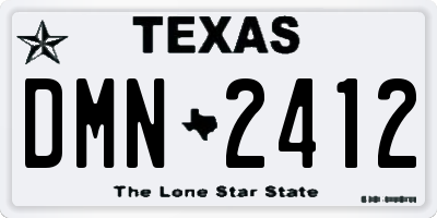 TX license plate DMN2412