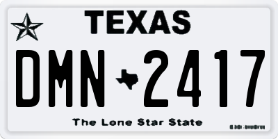 TX license plate DMN2417