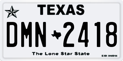TX license plate DMN2418
