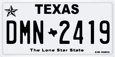 TX license plate DMN2419