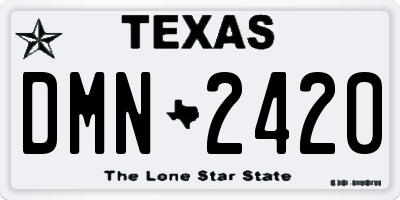 TX license plate DMN2420