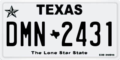 TX license plate DMN2431