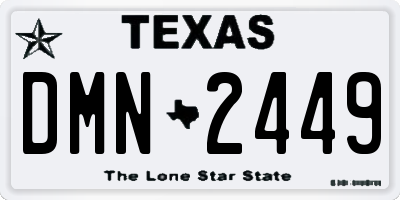 TX license plate DMN2449