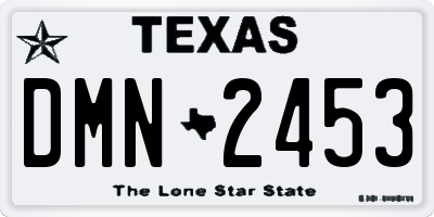 TX license plate DMN2453