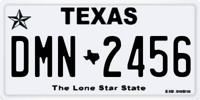 TX license plate DMN2456