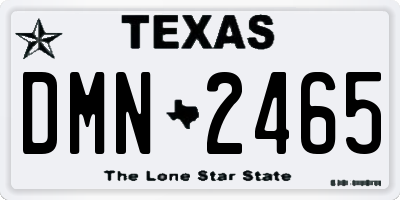 TX license plate DMN2465
