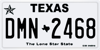 TX license plate DMN2468
