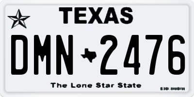TX license plate DMN2476
