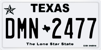 TX license plate DMN2477