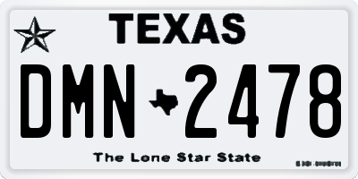 TX license plate DMN2478