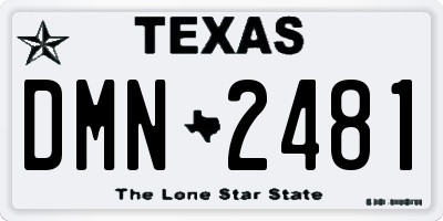 TX license plate DMN2481