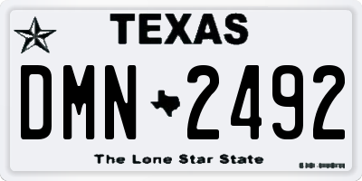 TX license plate DMN2492