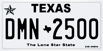 TX license plate DMN2500