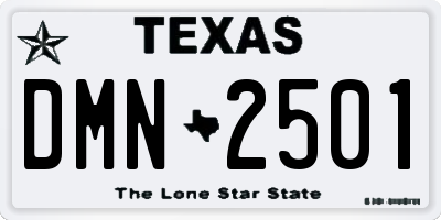 TX license plate DMN2501