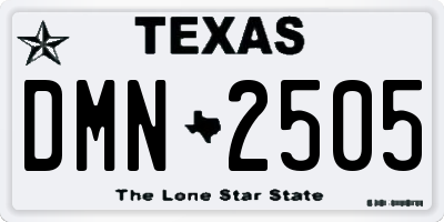 TX license plate DMN2505