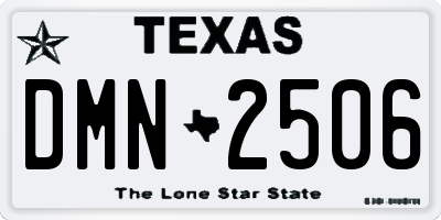 TX license plate DMN2506