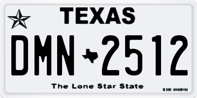 TX license plate DMN2512