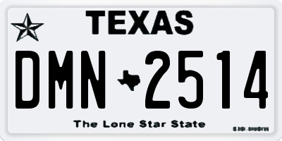 TX license plate DMN2514
