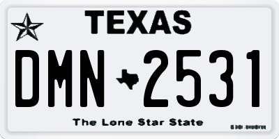 TX license plate DMN2531
