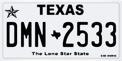 TX license plate DMN2533