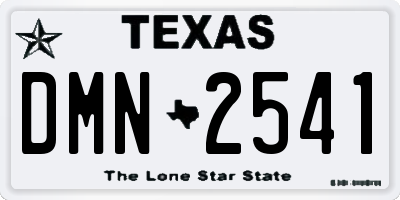 TX license plate DMN2541