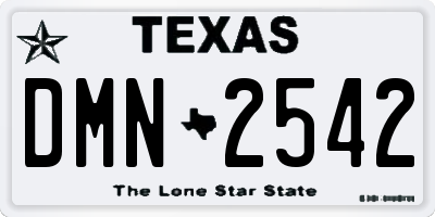 TX license plate DMN2542