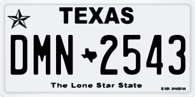 TX license plate DMN2543