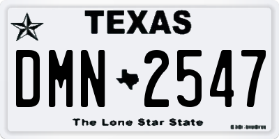 TX license plate DMN2547