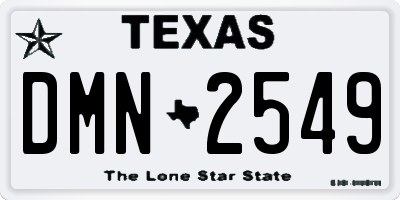 TX license plate DMN2549
