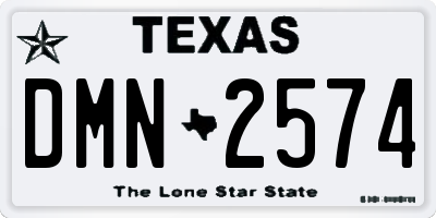 TX license plate DMN2574