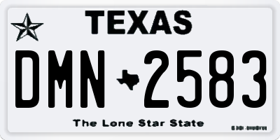 TX license plate DMN2583