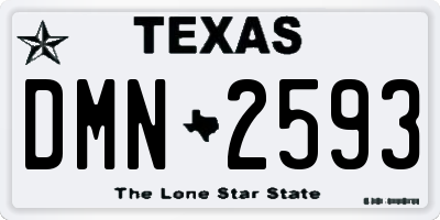 TX license plate DMN2593