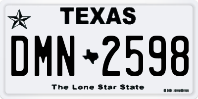 TX license plate DMN2598