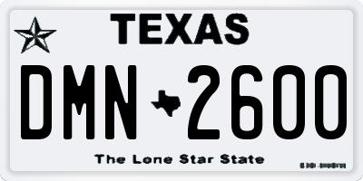 TX license plate DMN2600