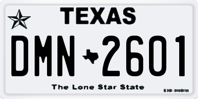 TX license plate DMN2601