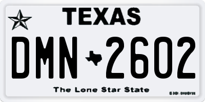 TX license plate DMN2602